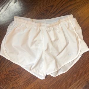 White nike dri fit running shorts
